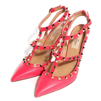 Valentino Garavani Nappa Rockstud Ankle Strap 100mm Pumps 37.5 Deep Rose 3 of 7
