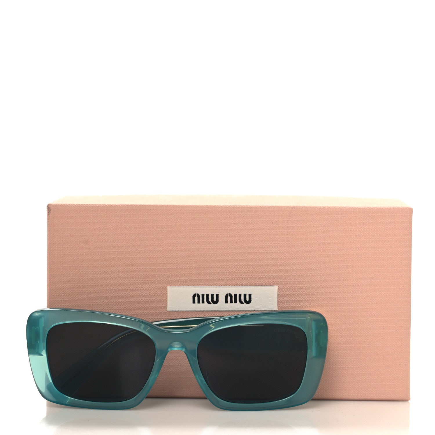 Miu Miu Acetate Rectangle Sunglasses SMU 07YS Opal Anise 7 of 7