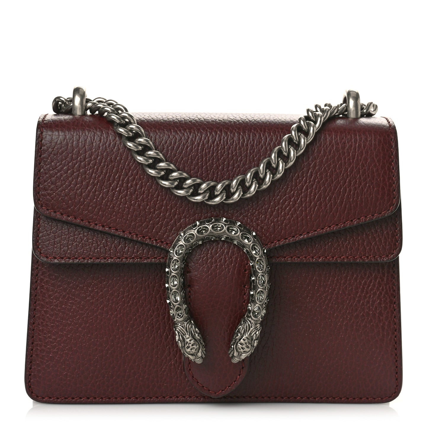 Dollar Calfskin Crystal Mini Dionysus Shoulder Bag Vintage Bordeaux