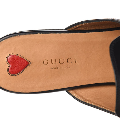 Gucci Calfskin Flower Embroidered Princetown Slippers 40 Black 7 of 9