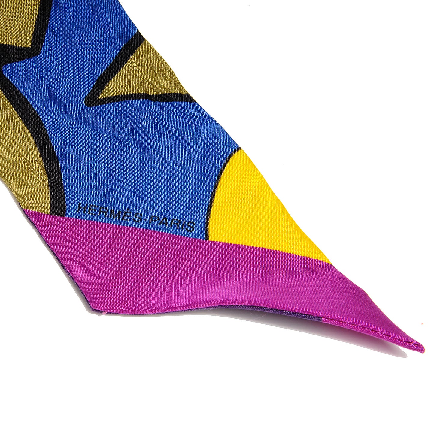 Silk Graff Graffiti Twilly Fuchsia Kaki Jaune