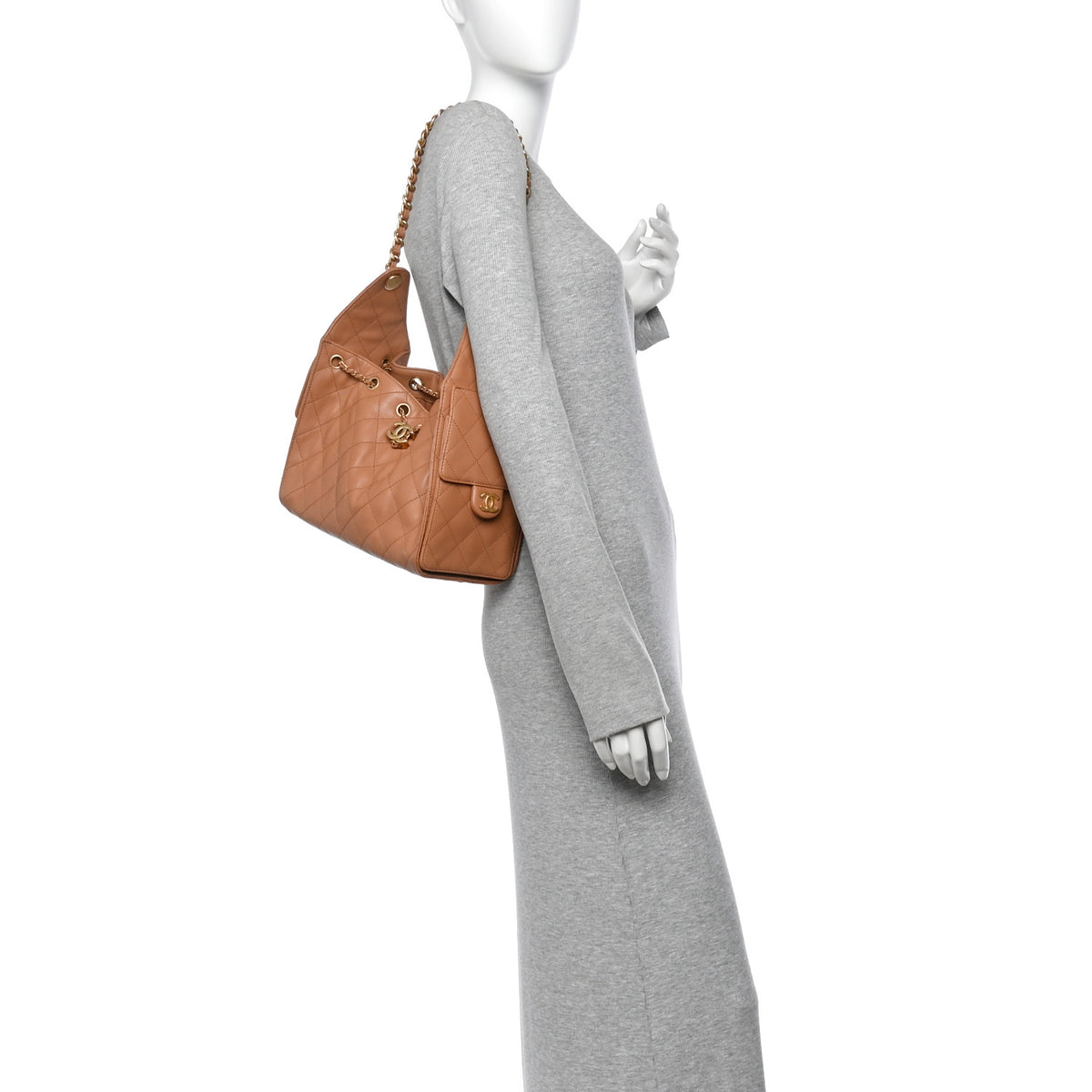 Caviar Quilted Small Chanel 25 Handbag Brown