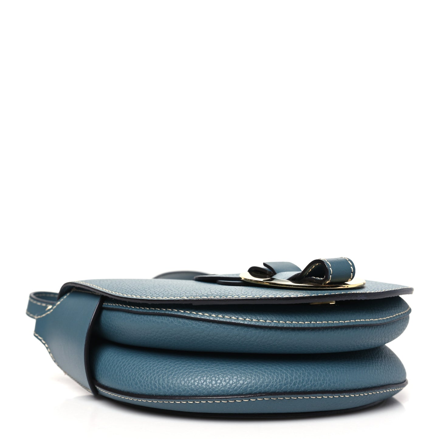 Grained Calfskin Small Darryl Saddle Crossbody Bag Mirage Blue