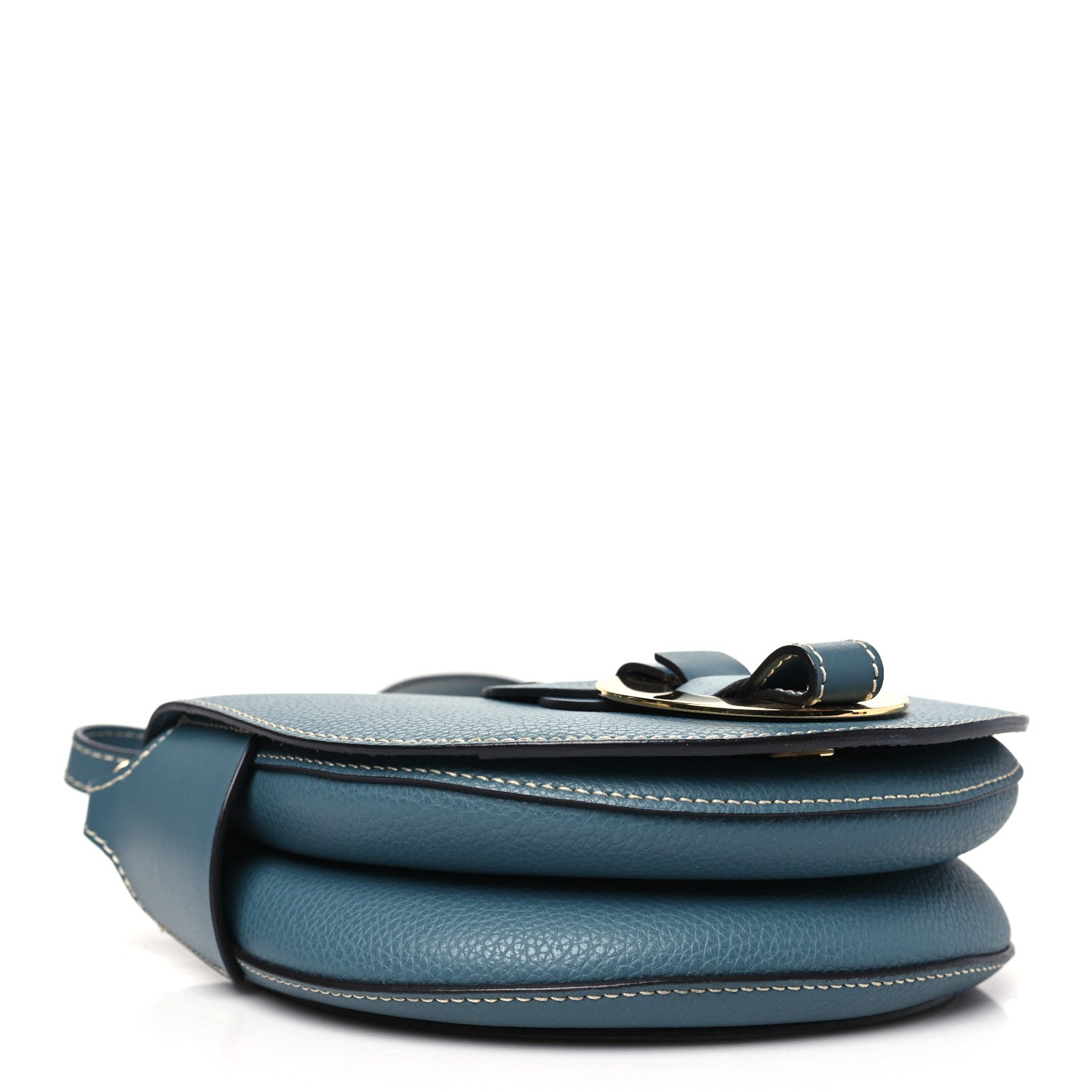 Chloe Grained Calfskin Small Darryl Saddle Crossbody Bag Mirage Blue 4 of 10