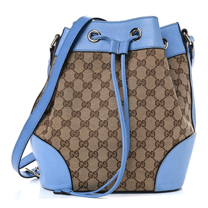Gucci GG Monogram Calfskin Bucket Bag Blue 1 of 22