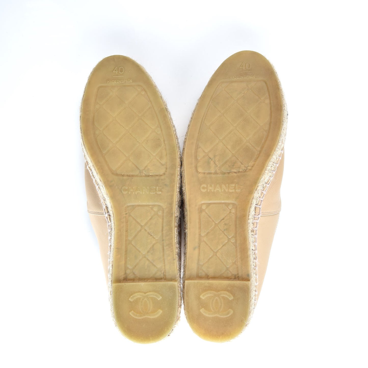 Lambskin CC Espadrilles 40 Beige Black