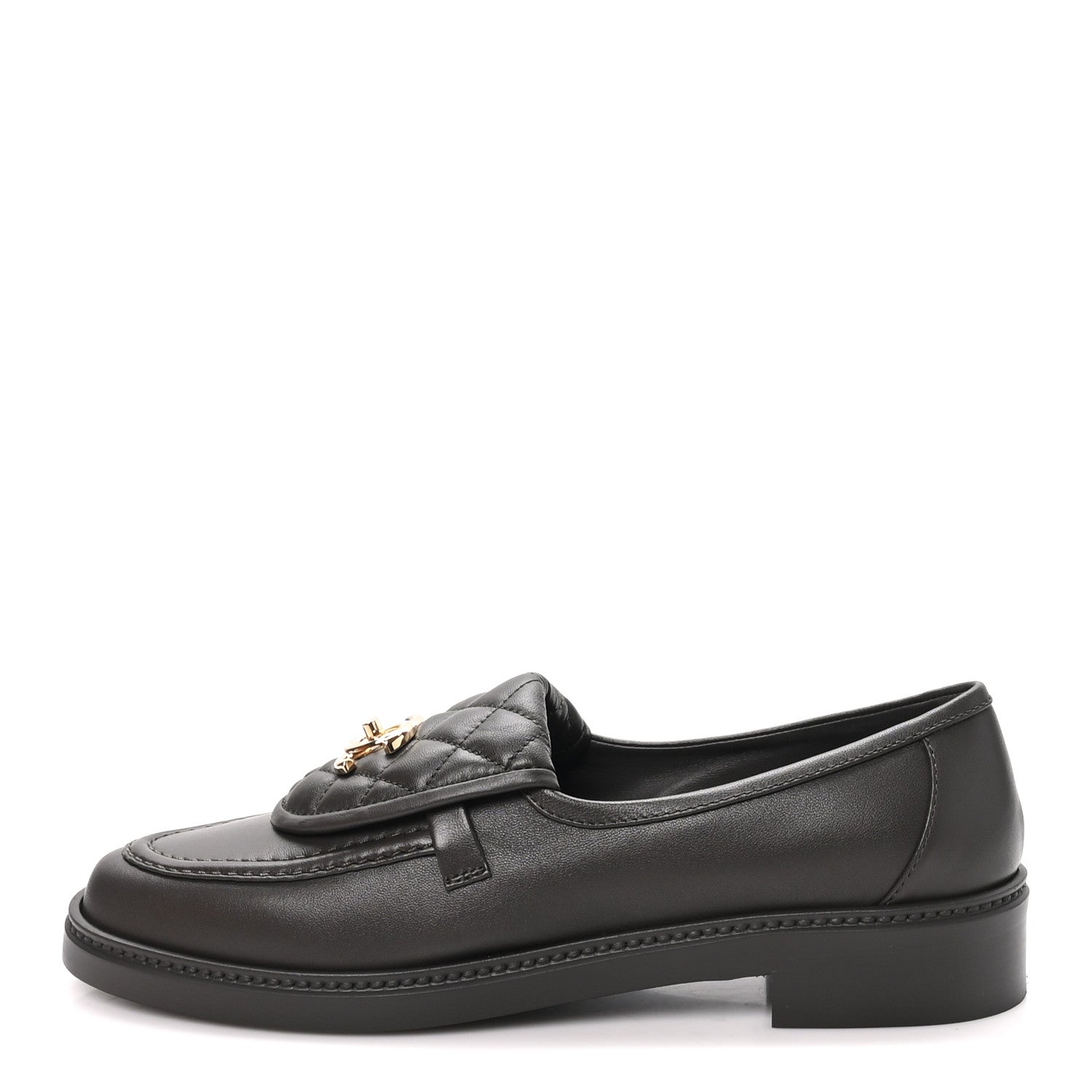 Chanel Lambskin Quilted CC Turnlock Loafers 40 Dark Brown 1 of 11