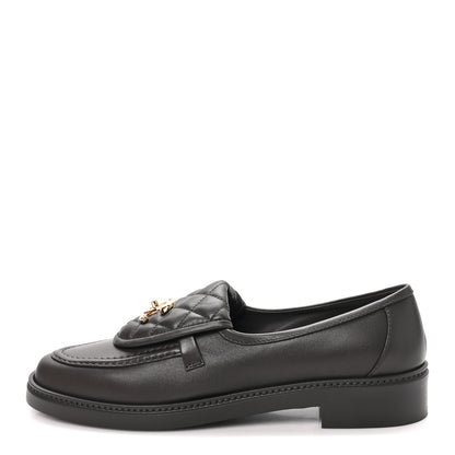 Chanel Lambskin Quilted CC Turnlock Loafers 40 Dark Brown 1 of 11