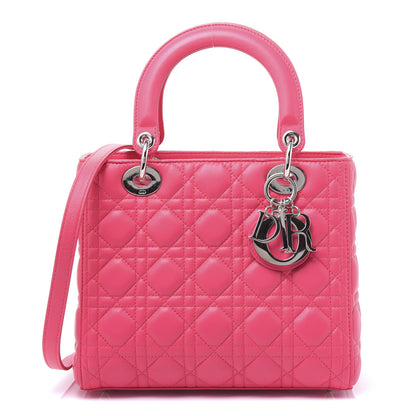 Christian Dior Lambskin Cannage Medium Lady Dior Fuchsia 1 of 9