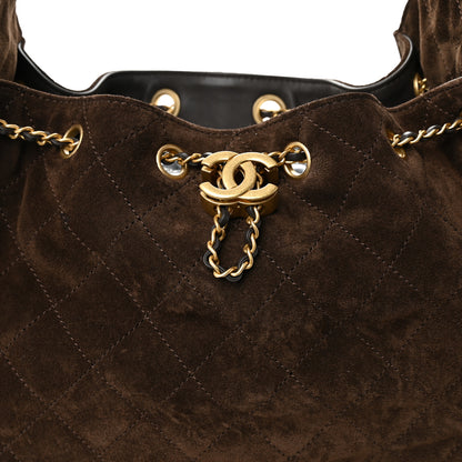 Chanel Suede Quilted Small Chanel 25 Handbag Dark Brown 8 of 10