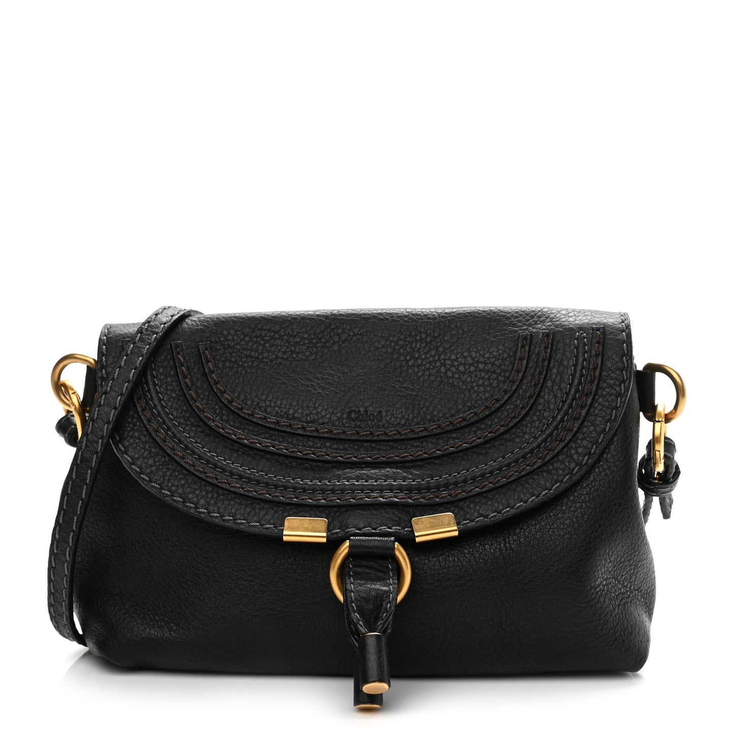 Calfskin Marcie Pochette Crossbody Bag Black