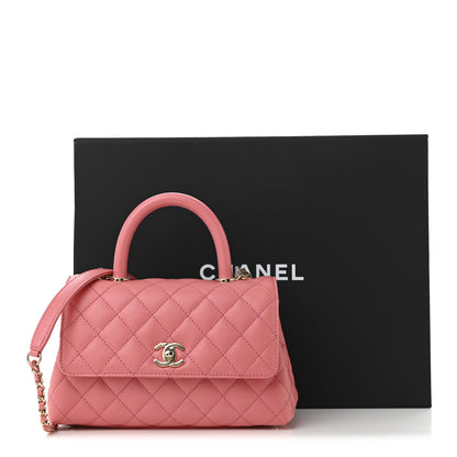 Chanel Caviar Quilted Mini Coco Handle Flap Pink 11 of 11