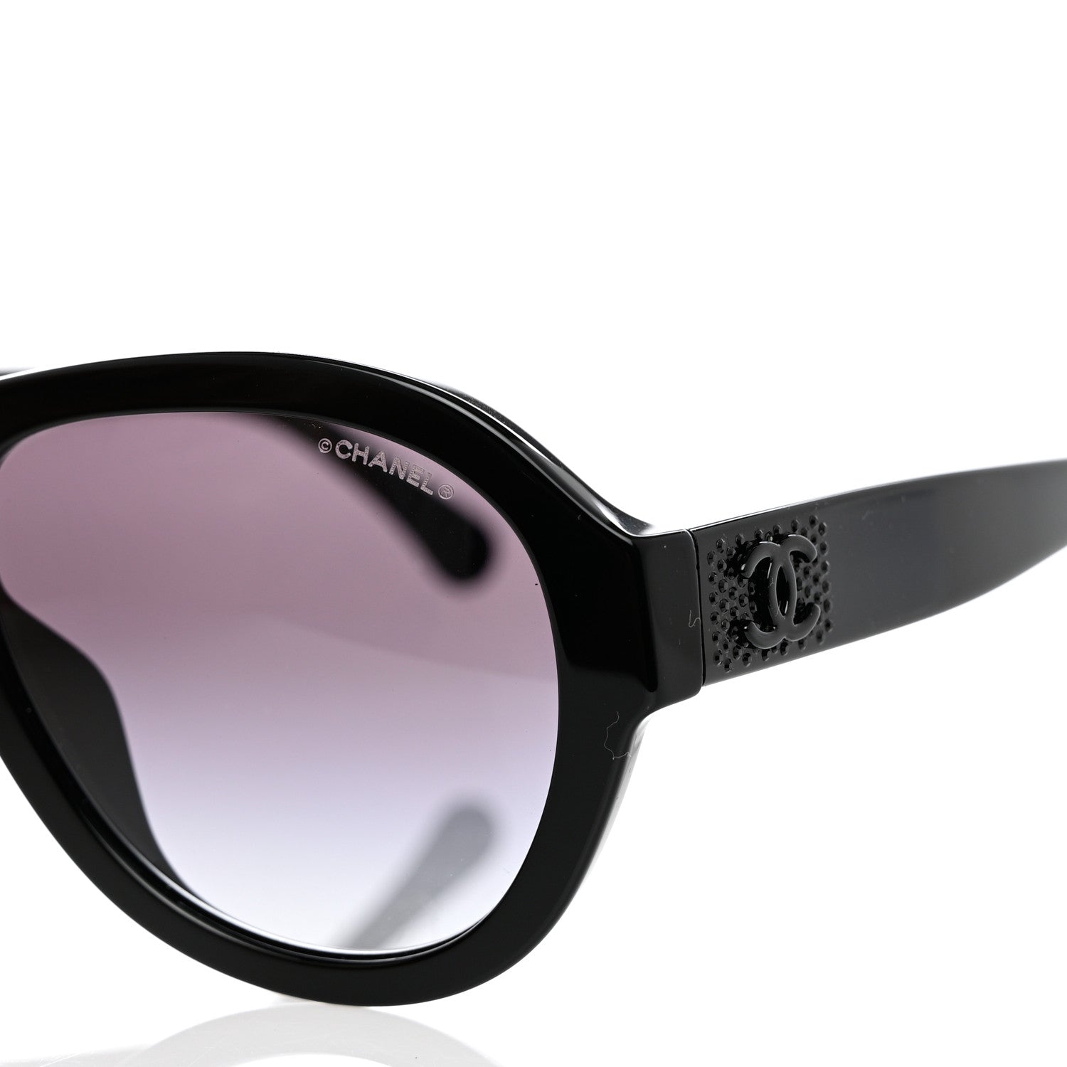 Chanel Acetate Strass Pilot Sunglasses 5467-B-A Black 7 of 9