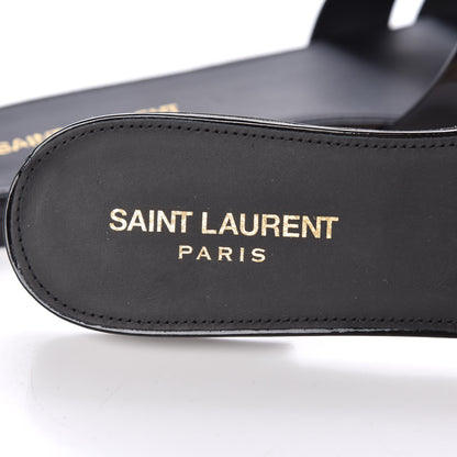 Saint Laurent Patent Calfskin Nu Pied 05 Slide Sandals 40 Black 7 of 11