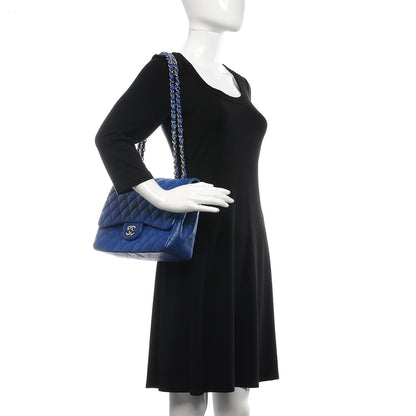 Chanel Lambskin Quilted Jumbo Single Flap Blue 2 of 11