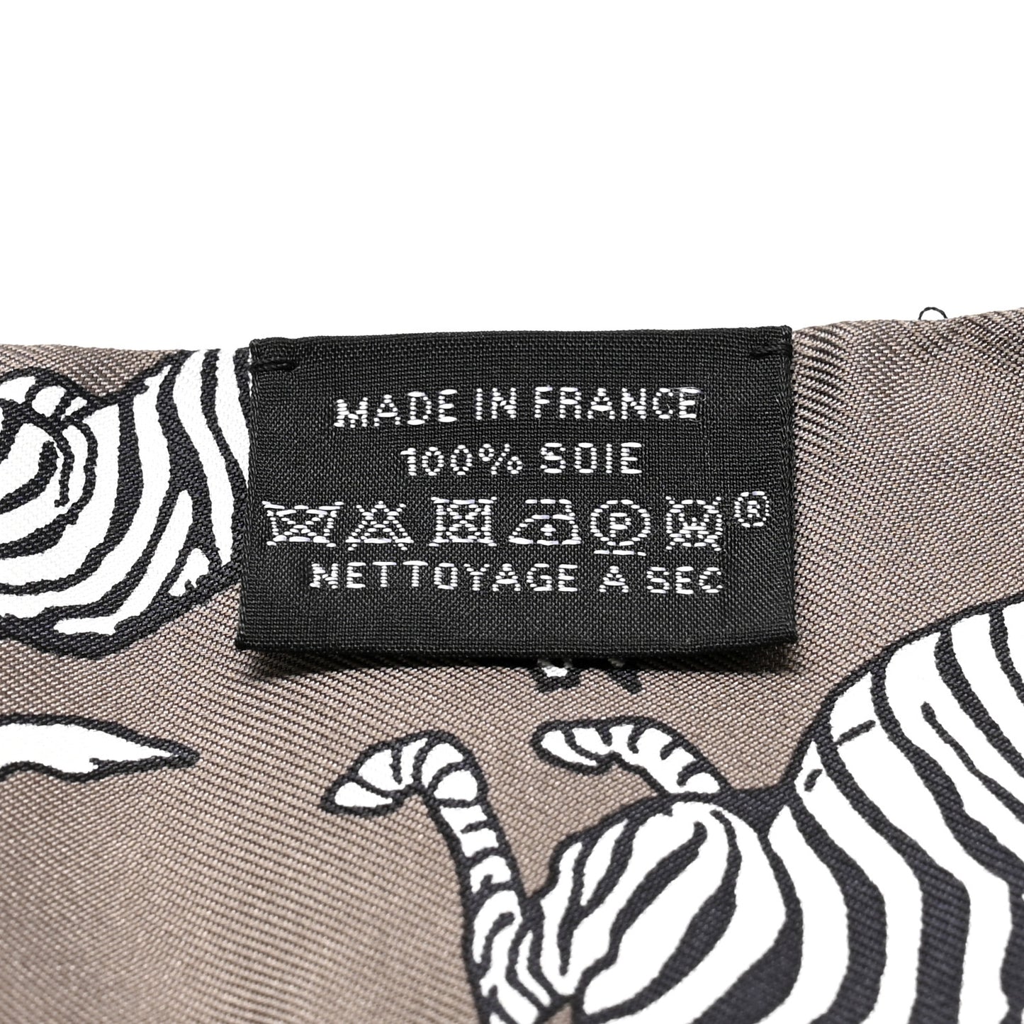 Silk Les Zebres Twilly Gris Taupe Black White