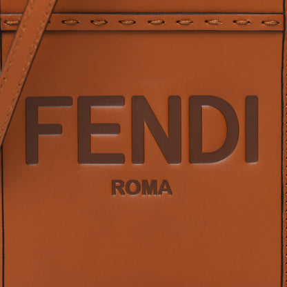 Fendi Vitello King Plexiglass Logo Embossed Mini Fendi Sunshine Shopper Tote Cuoio 8 of 10