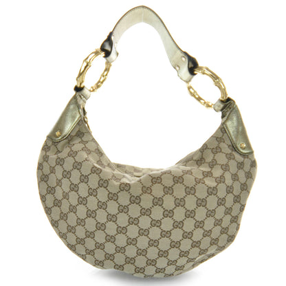 Gucci Monogram Bamboo Ring Hobo Metallic 1 of 8