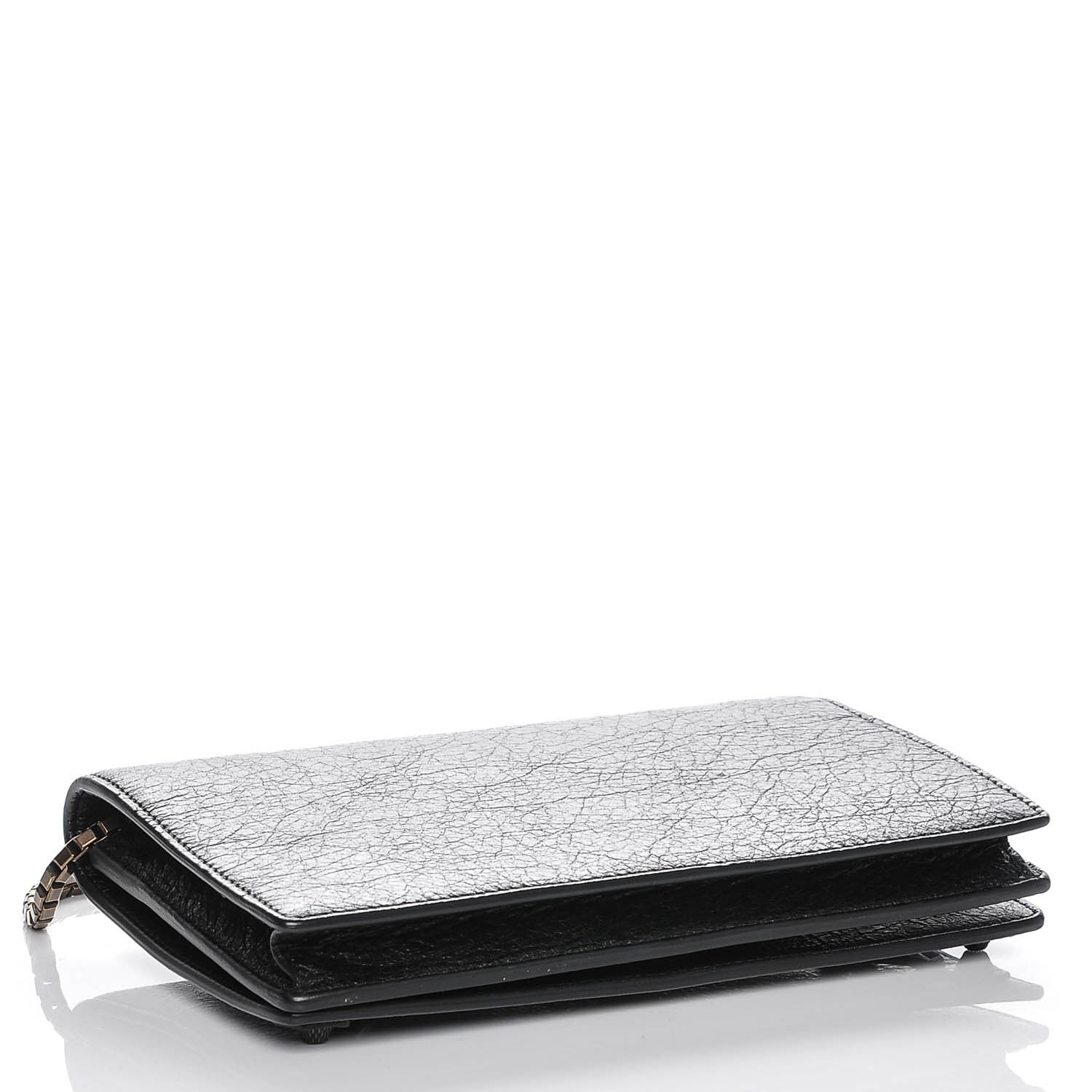 Balenciaga Agneau Giant Brass Wallet On Chain Black 4 of 6
