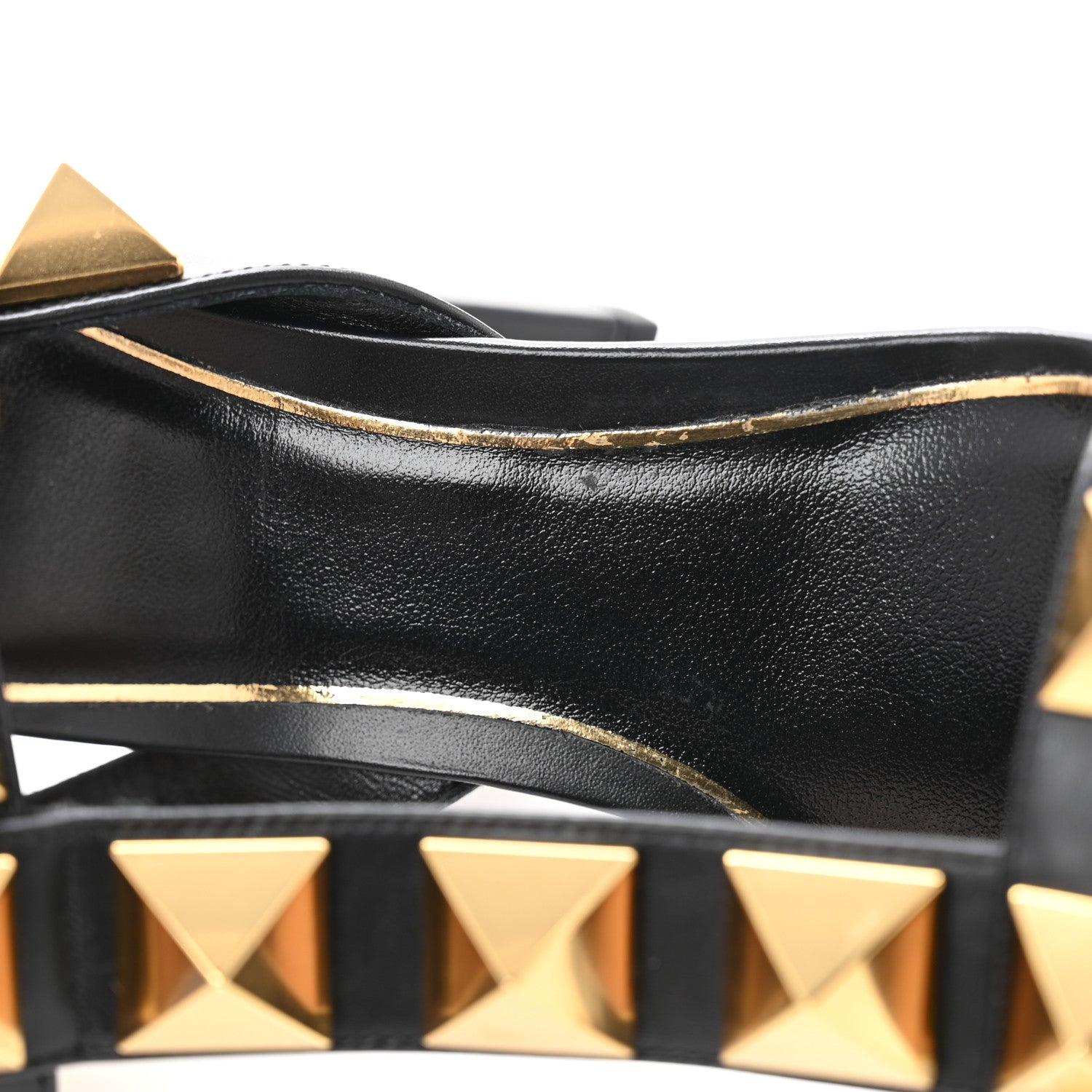 Valentino Garavani Calfskin Roman Stud 90mm Sandals 37.5 Black 10 of 13