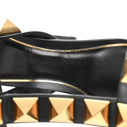 Valentino Garavani Calfskin Roman Stud 90mm Sandals 37.5 Black 10 of 13