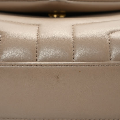 Saint Laurent Calfskin Y Quilted Monogram Toy Loulou Crossbody Bag Dark Beige 13 of 15