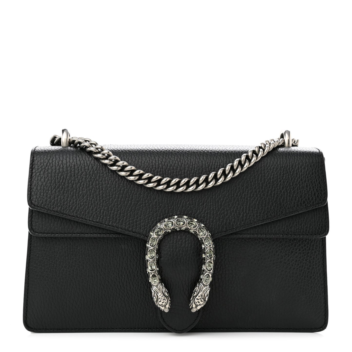Pebbled Calfskin Small Dionysus Shoulder Bag Black