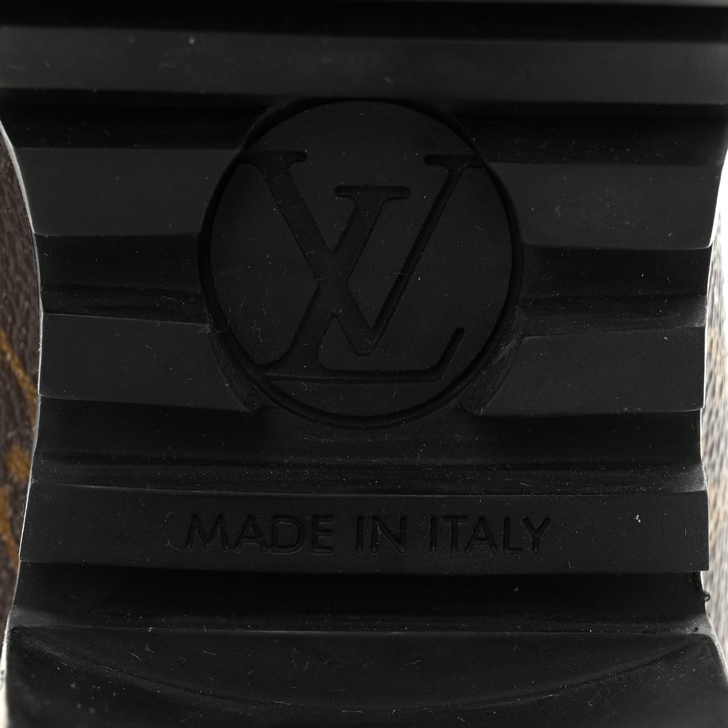 Suede Calfskin Monogram Laureate Platform Desert Boots 34.5 Black