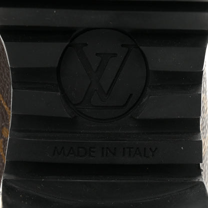 Louis Vuitton Suede Calfskin Monogram Laureate Platform Desert Boots 34.5 Black 8 of 9