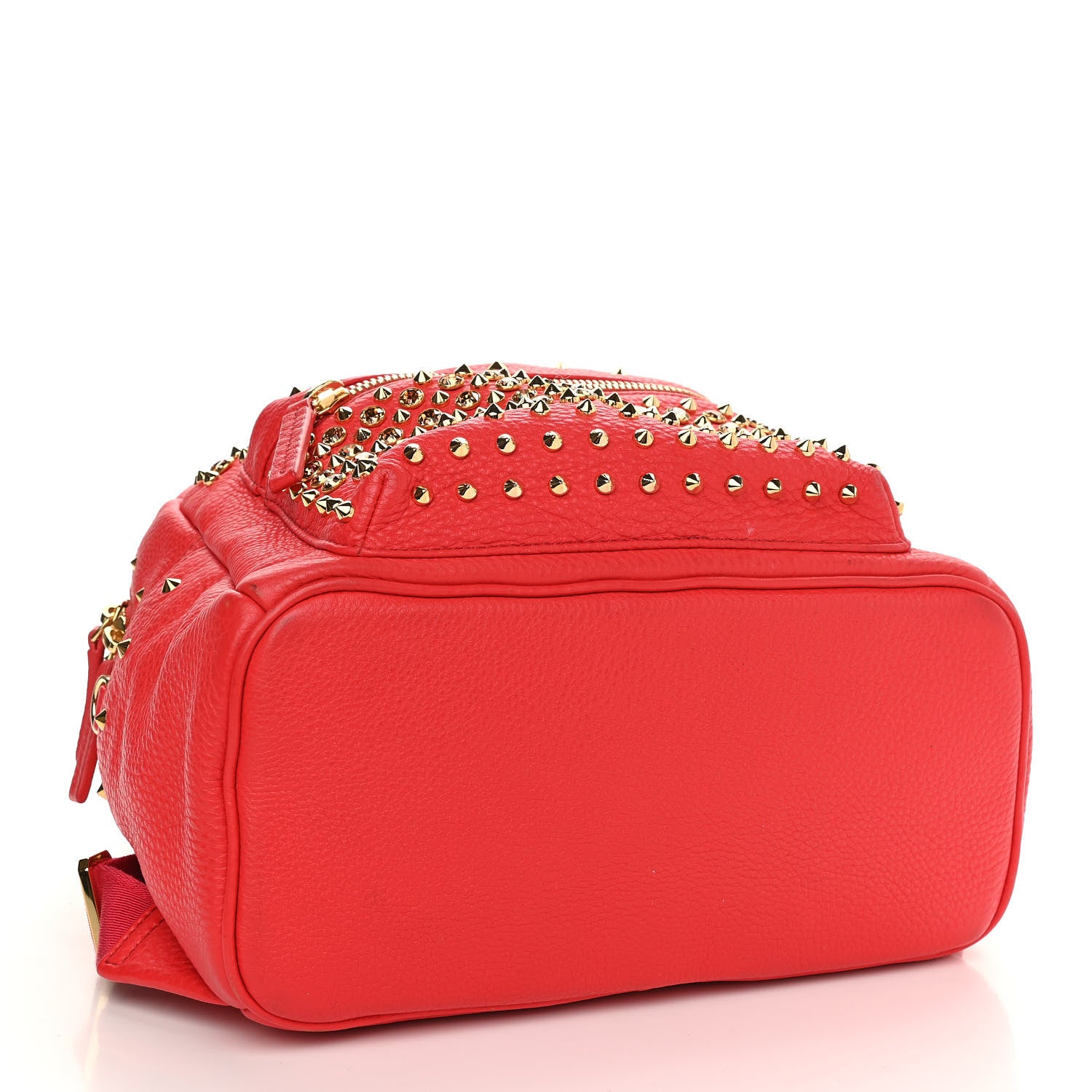 MCM Calfskin Swarovski Small Stark Diamond Backpack Red 4 of 13
