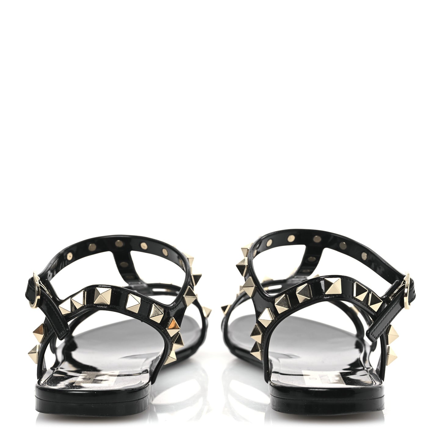 PVC Jelly Rockstud Caged Sandals 39 Black