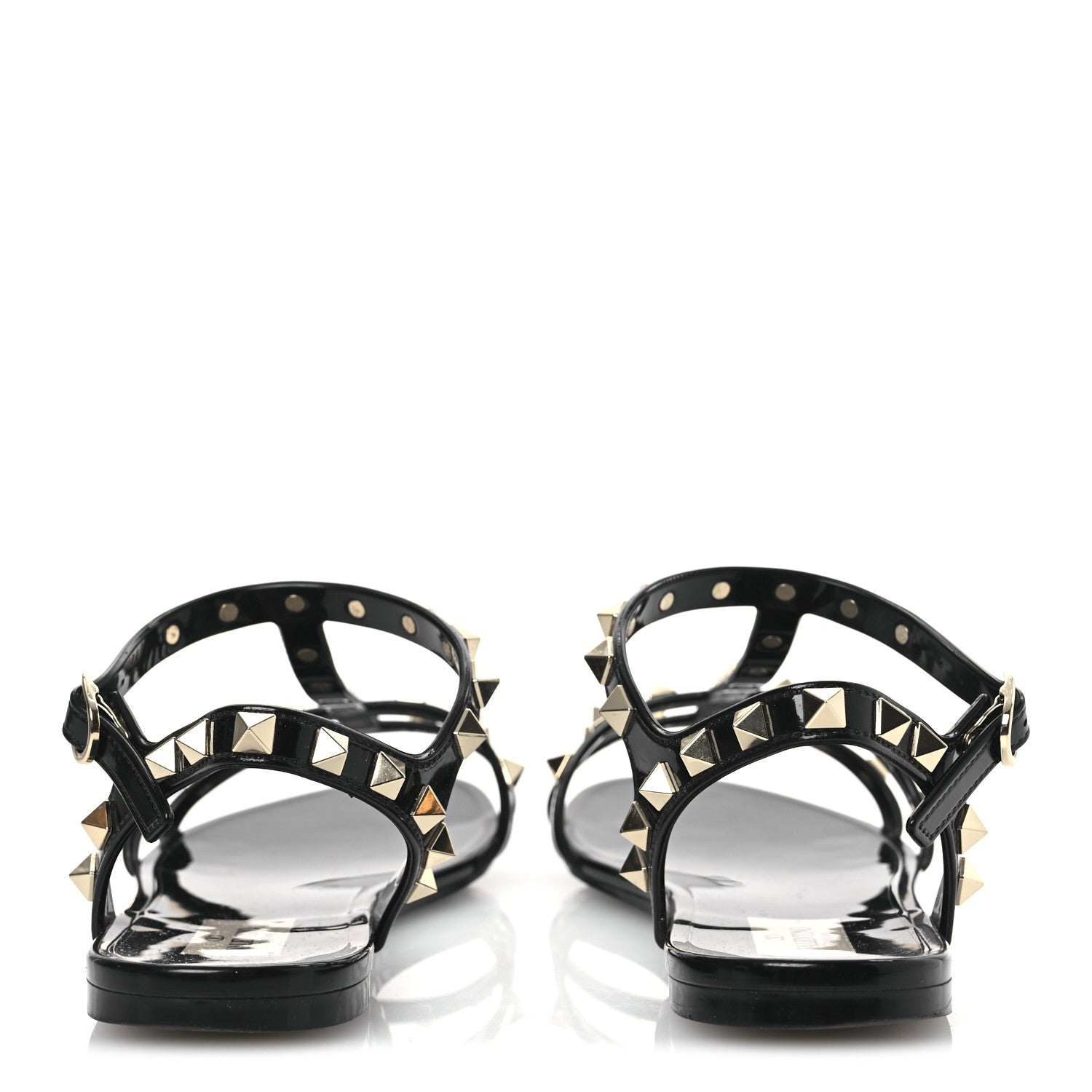 Valentino Garavani PVC Jelly Rockstud Caged Sandals 39 Black 6 of 10