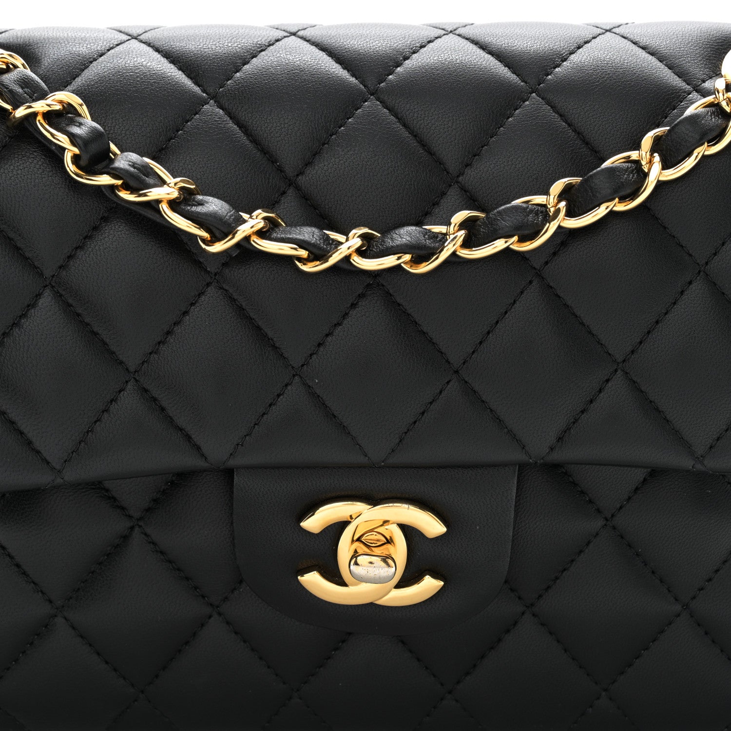 Chanel Lambskin Quilted Small Double Flap Black 8 of 10