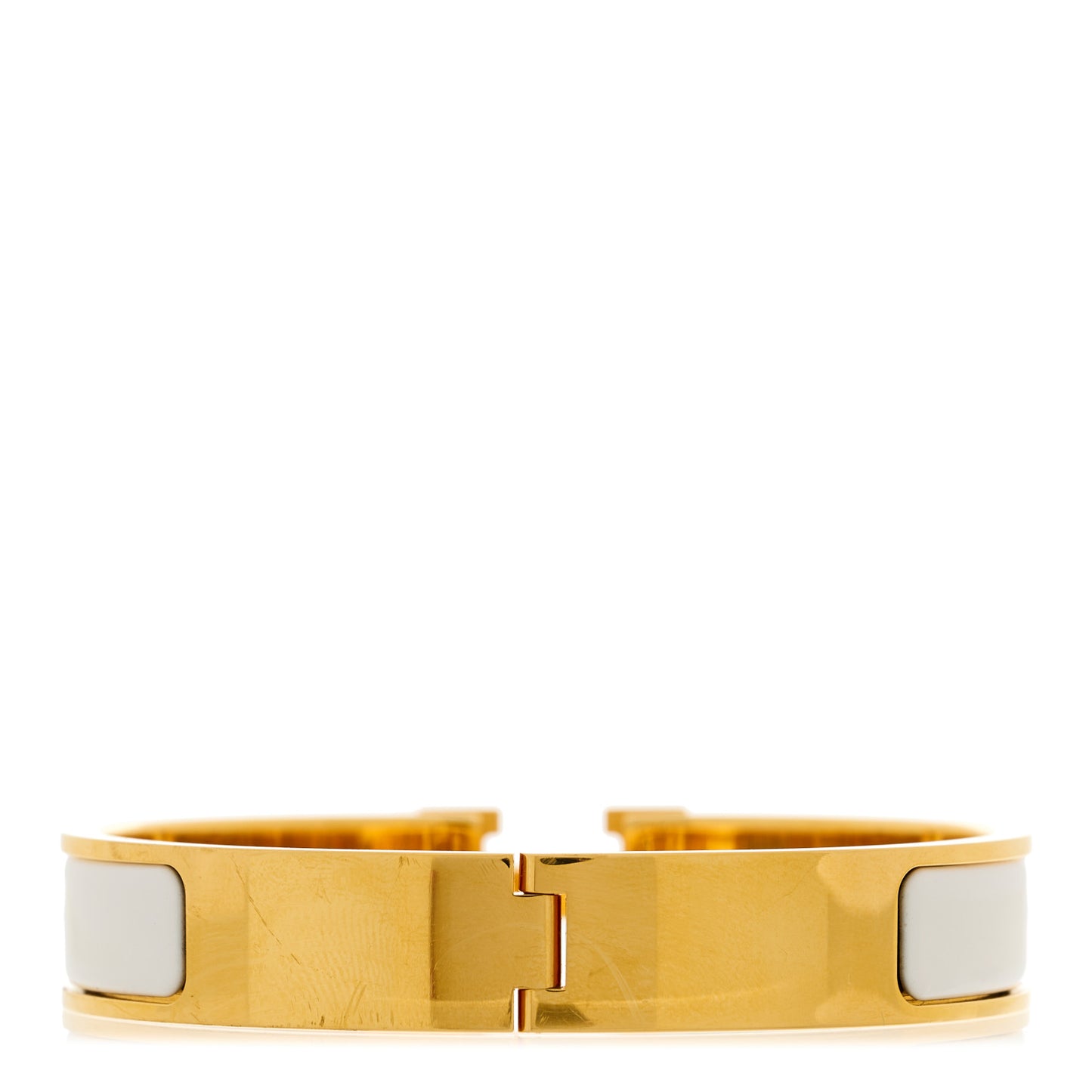 Enamel Narrow Clic Clac H Bracelet GM White