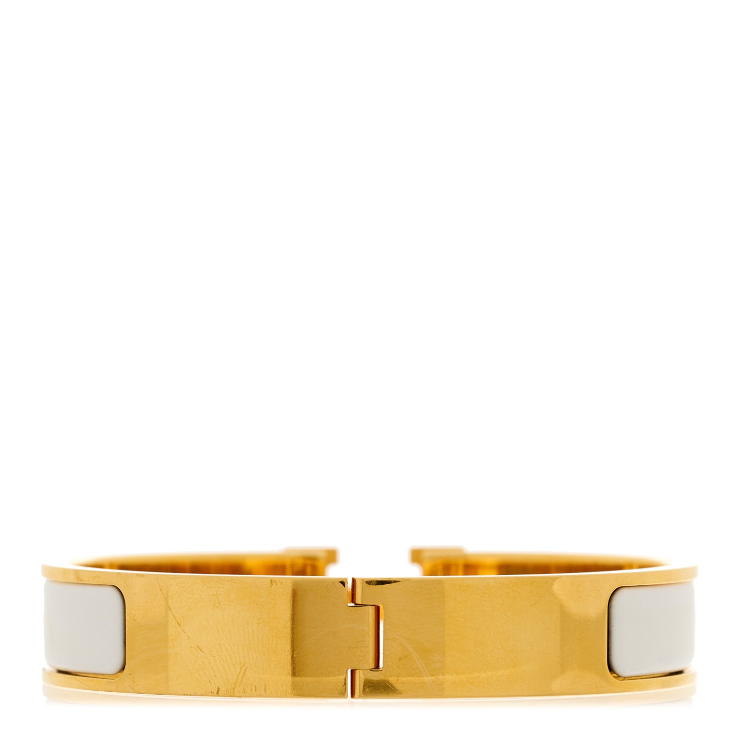 Hermes Enamel Narrow Clic Clac H Bracelet GM White 3 of 5