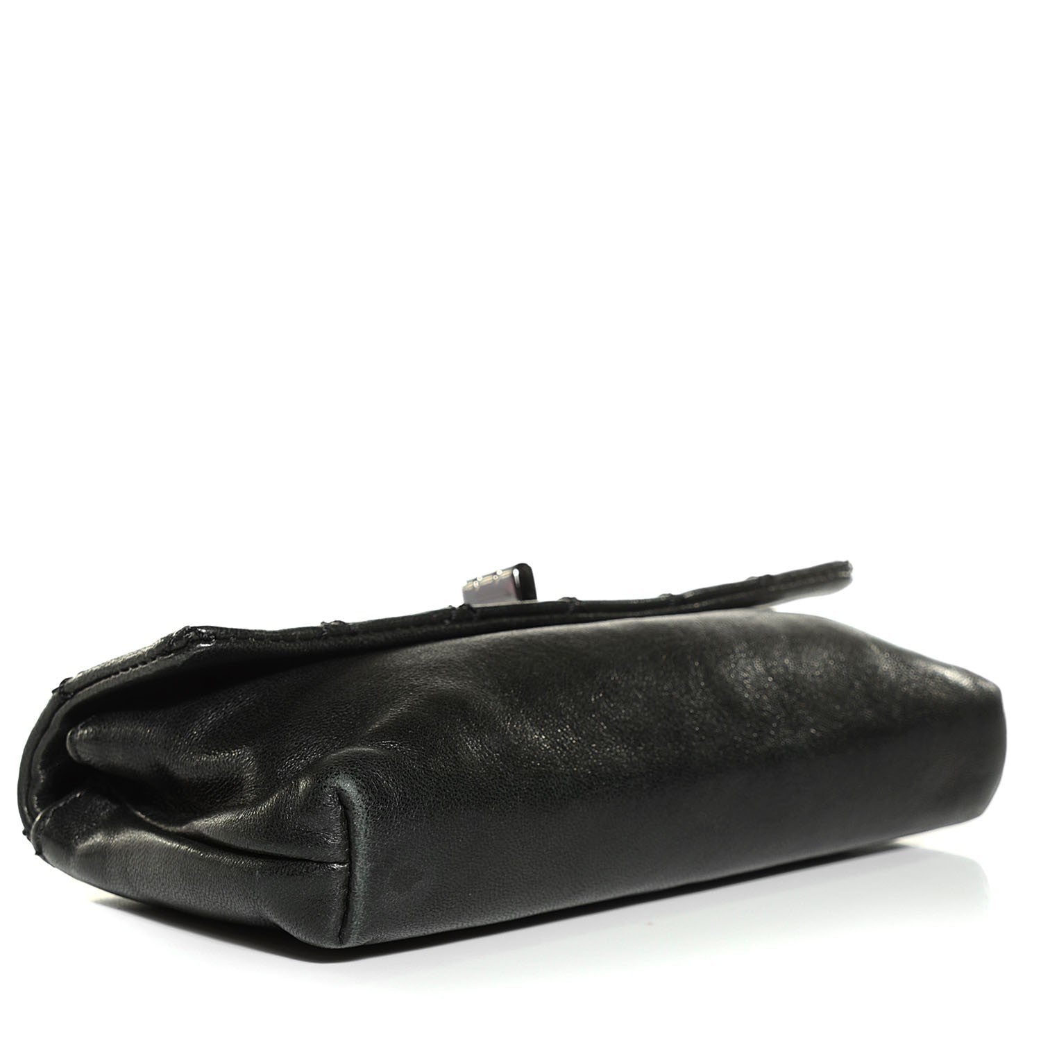 Chanel Lambskin Quilted Mademoiselle Clutch Black 4 of 8