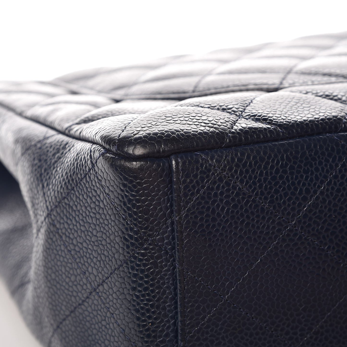 Caviar Quilted Maxi Single Flap Navy