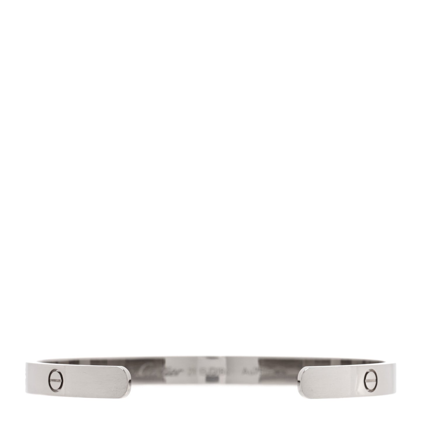 18K White Gold LOVE Cuff Bracelet 21
