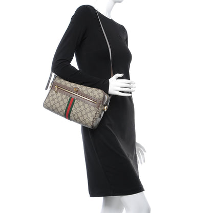 Gucci GG Supreme Monogram Web Small Ophidia Shoulder Bag Brown 2 of 7