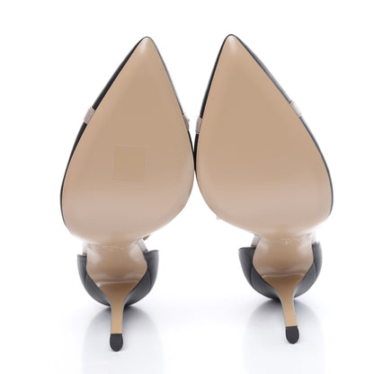 Valentino Garavani Nappa Rockstud Cross Strap D'Orsay 105mm Pumps 40.5 Black Poudre 5 of 9