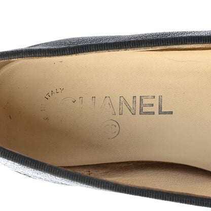 Chanel Goatskin Patent CC Cap Toe Ballerina Flats 39 Black 10 of 15