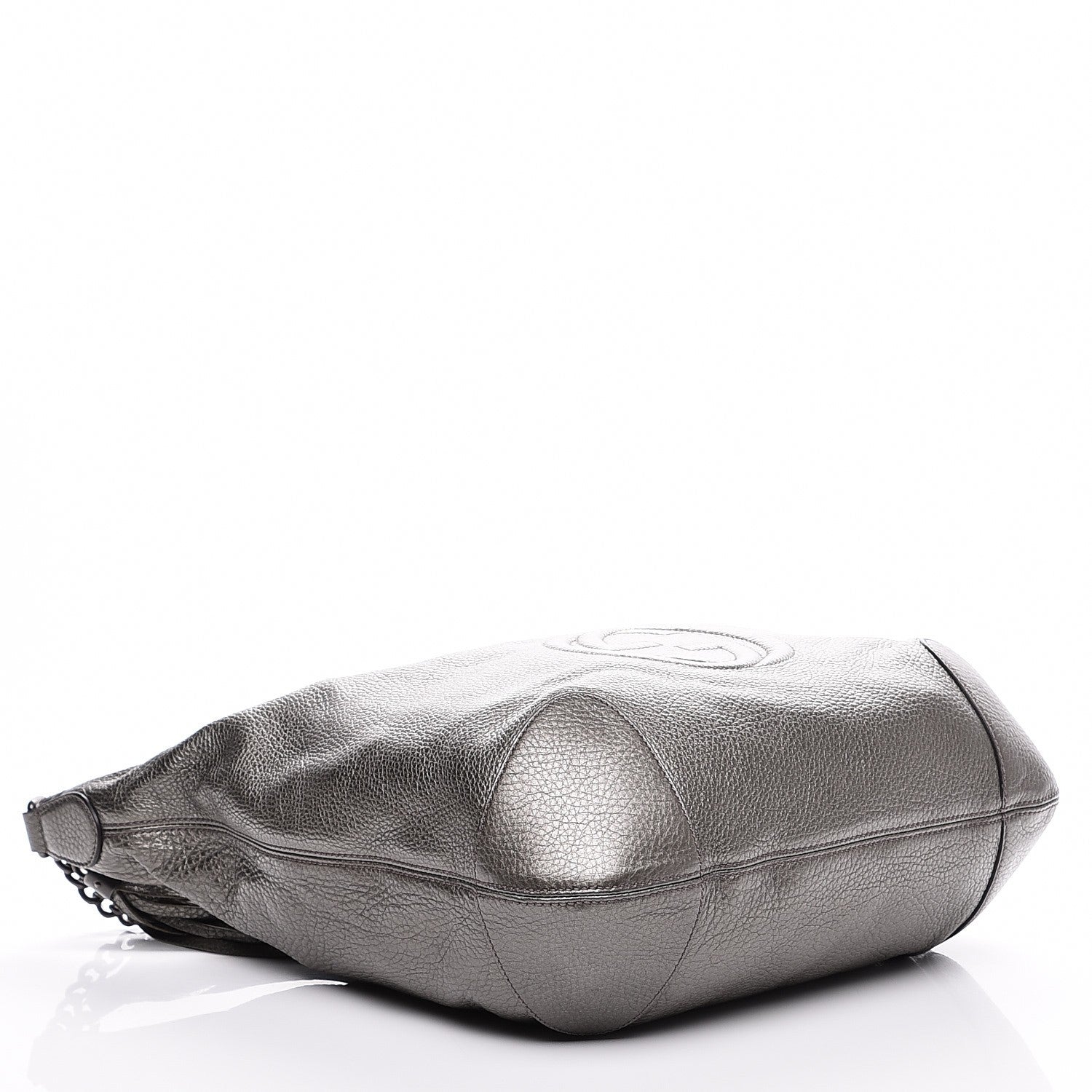 Gucci Metallic Pebbled Calfskin Medium Soho Chain Hobo Silver 4 of 7