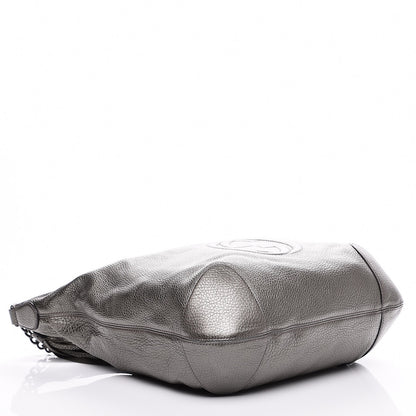 Gucci Metallic Pebbled Calfskin Medium Soho Chain Hobo Silver 4 of 7