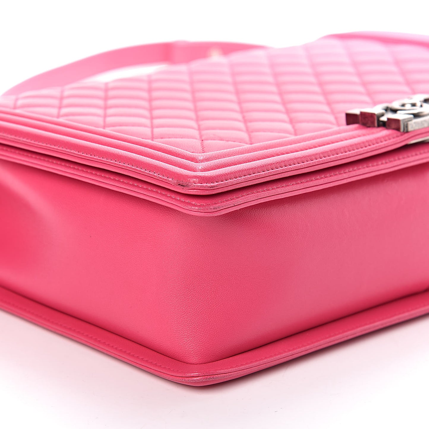 Lambskin Quilted Large Boy Flap Pink