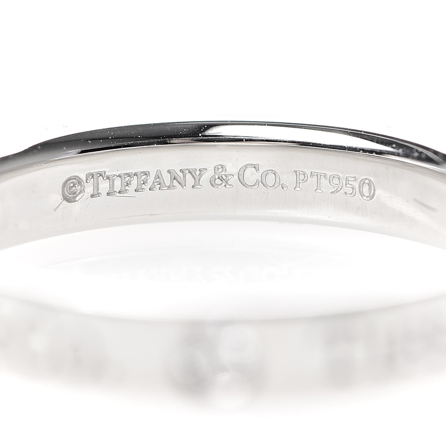 Tiffany Platinum Diamond Logo Band Ring 50 5.5 4 of 5