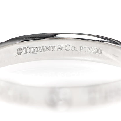 Tiffany Platinum Diamond Logo Band Ring 50 5.5 4 of 5