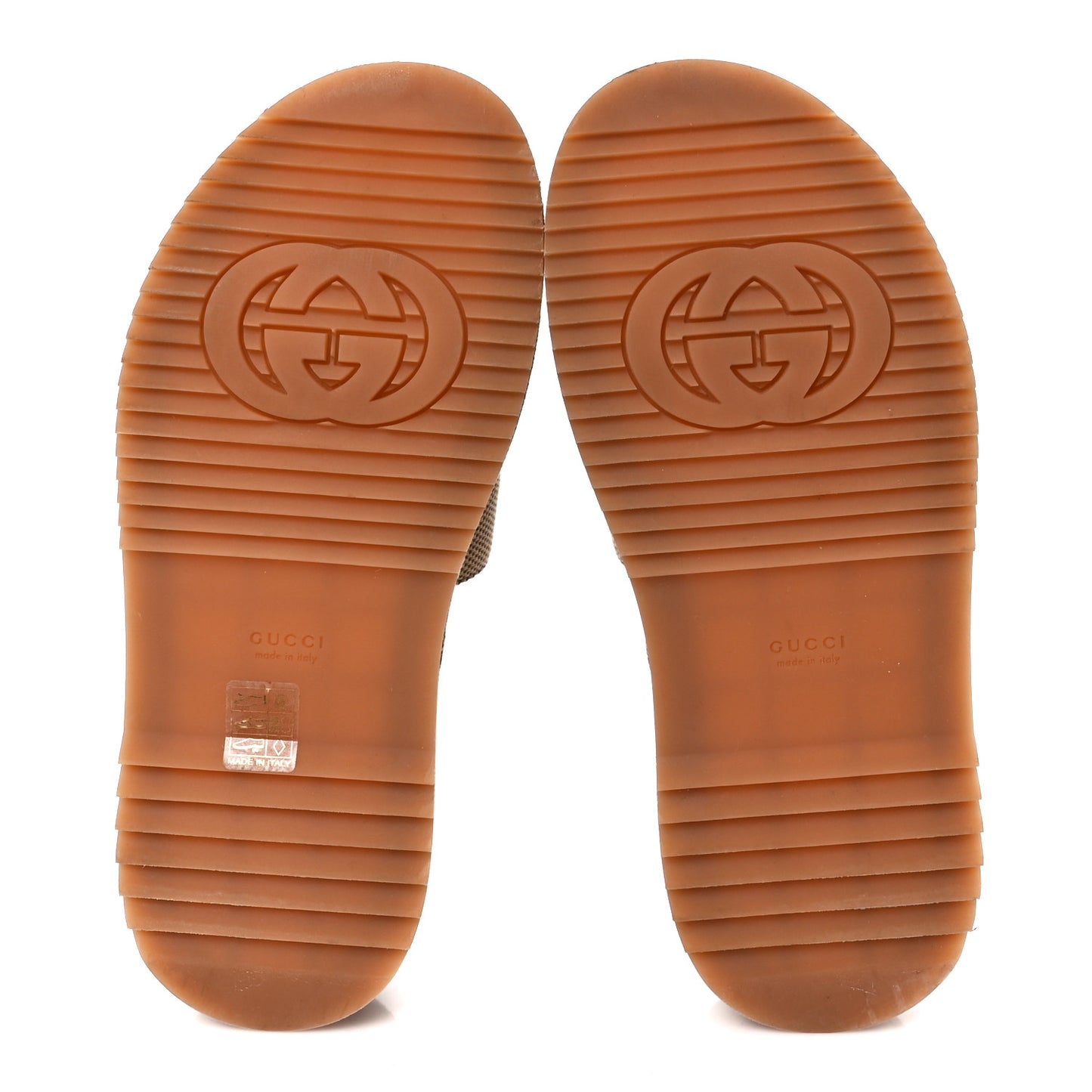 Monogram Maxi GG Angelina Platform 55mm Slide Sandals 38.5 Camel Ebony