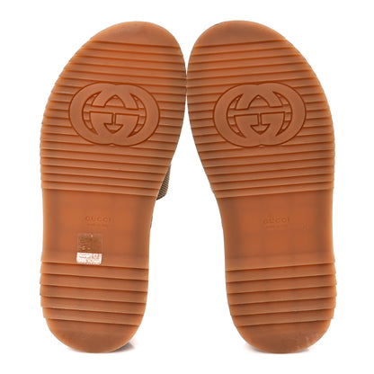 Gucci Monogram Maxi GG Angelina Platform 55mm Slide Sandals 38.5 Camel Ebony 5 of 11