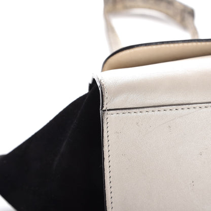 Celine Calfskin Suede Whipsnake Medium Trapeze Black White 14 of 18