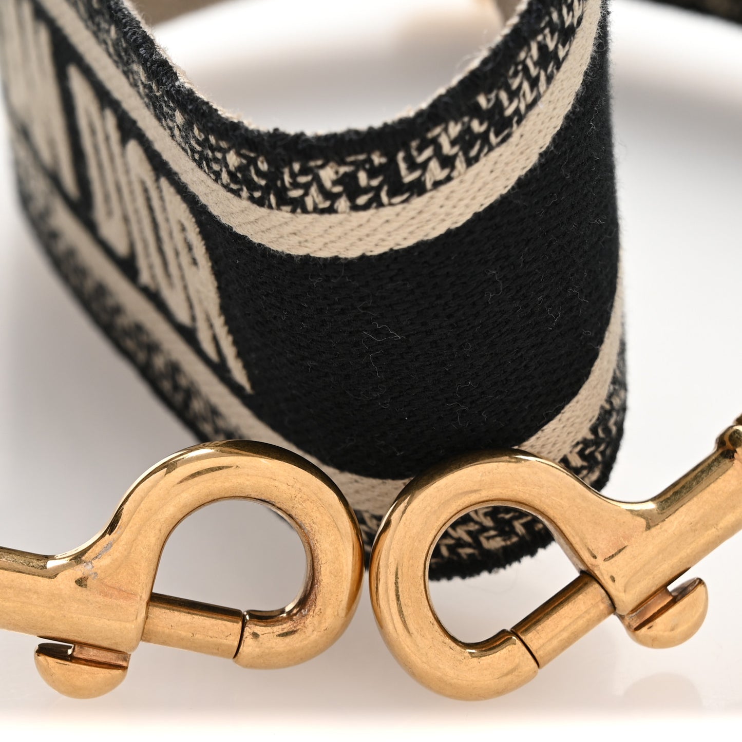 Canvas Embroidered Shoulder Strap Black
